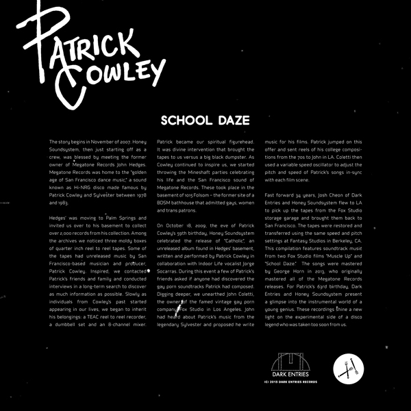 Patrick Cowley - School Daze - 2LP - Image 2