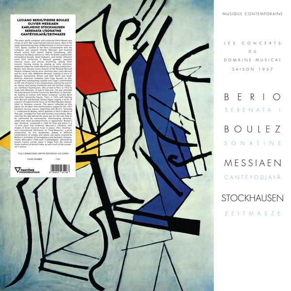 Pierre Boulez-Olivier Messiaen-Luciano Berio-Karlheinz Stockhausen - Serenata I/Sonatine/Canteyodjaya/Zeitmasze - LP